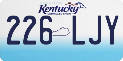 KY license plate 226LJY