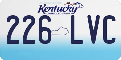 KY license plate 226LVC