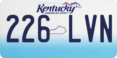 KY license plate 226LVN