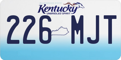 KY license plate 226MJT