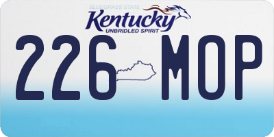 KY license plate 226MOP
