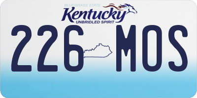 KY license plate 226MOS
