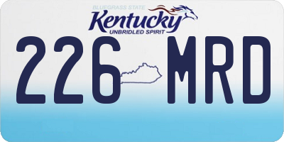 KY license plate 226MRD