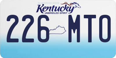 KY license plate 226MTO