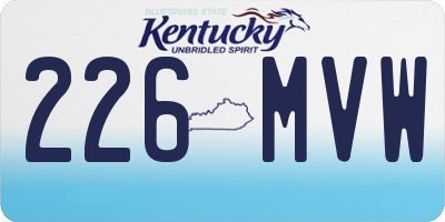 KY license plate 226MVW