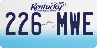 KY license plate 226MWE