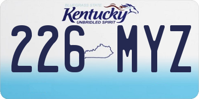 KY license plate 226MYZ