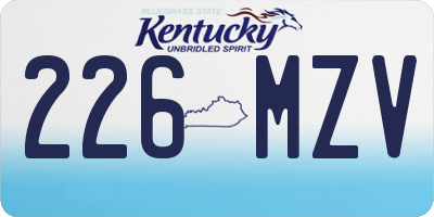 KY license plate 226MZV