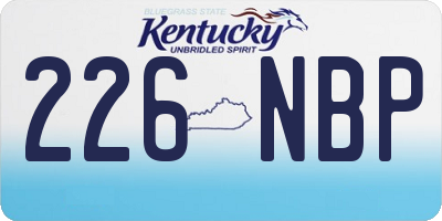 KY license plate 226NBP