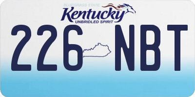 KY license plate 226NBT