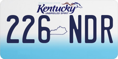 KY license plate 226NDR