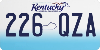KY license plate 226QZA