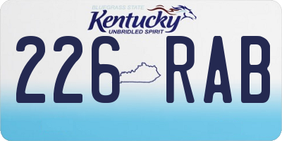 KY license plate 226RAB
