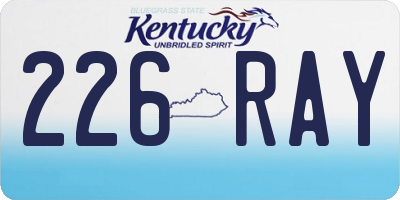KY license plate 226RAY