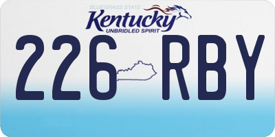 KY license plate 226RBY