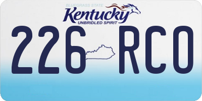 KY license plate 226RCO