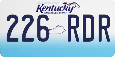 KY license plate 226RDR