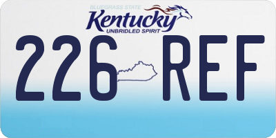 KY license plate 226REF