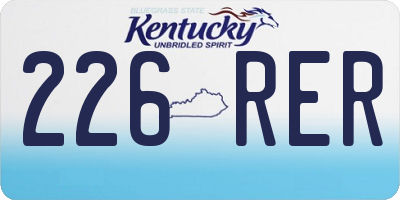 KY license plate 226RER