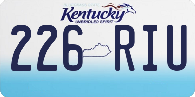 KY license plate 226RIU