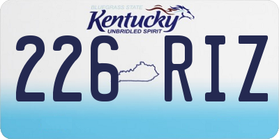 KY license plate 226RIZ