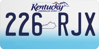 KY license plate 226RJX