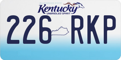 KY license plate 226RKP