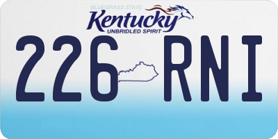 KY license plate 226RNI