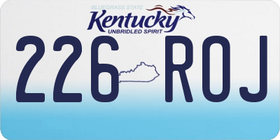 KY license plate 226ROJ