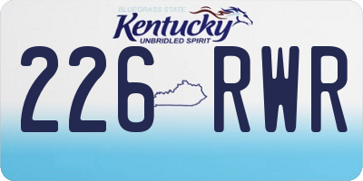 KY license plate 226RWR