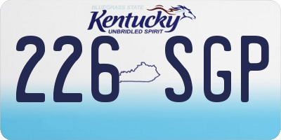 KY license plate 226SGP