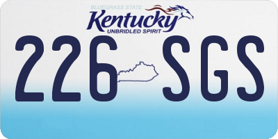 KY license plate 226SGS