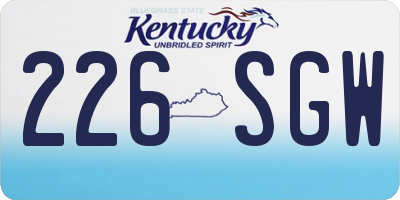 KY license plate 226SGW