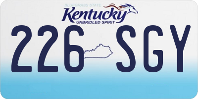 KY license plate 226SGY