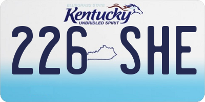 KY license plate 226SHE