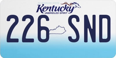 KY license plate 226SND