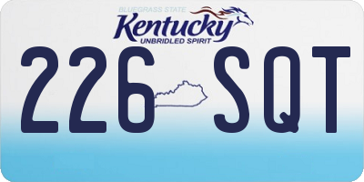 KY license plate 226SQT