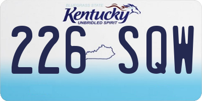 KY license plate 226SQW