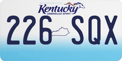 KY license plate 226SQX