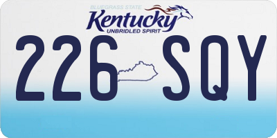 KY license plate 226SQY