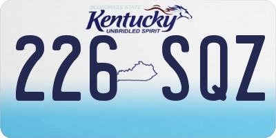 KY license plate 226SQZ
