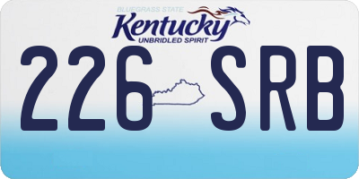 KY license plate 226SRB