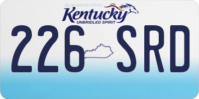 KY license plate 226SRD