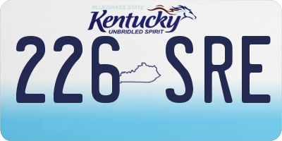 KY license plate 226SRE