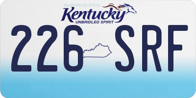 KY license plate 226SRF