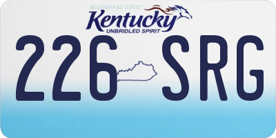 KY license plate 226SRG