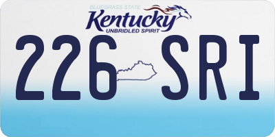 KY license plate 226SRI