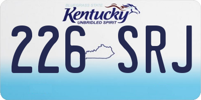 KY license plate 226SRJ