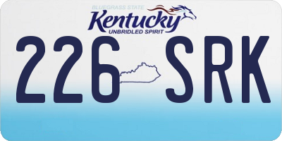 KY license plate 226SRK