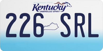 KY license plate 226SRL